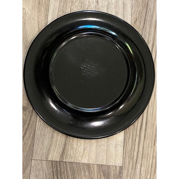 Pair of Black Sugar Skull Heavy Melamine  7-1/2" Snack Plates - Picture 2 of 5